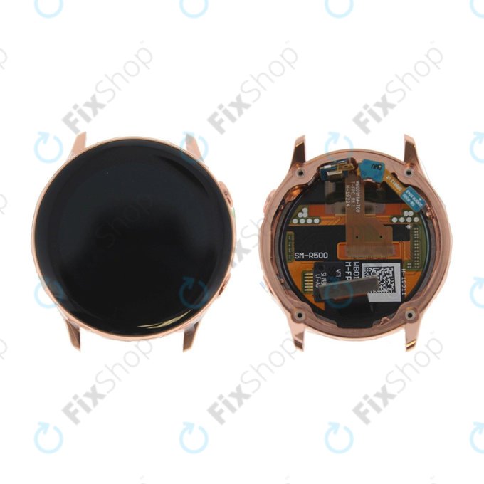 Samsung Galaxy Watch Active R500 - LCD zaslon + steklo na dotik + okvir (Gold) - GH82-18797D Genuine Service Pack