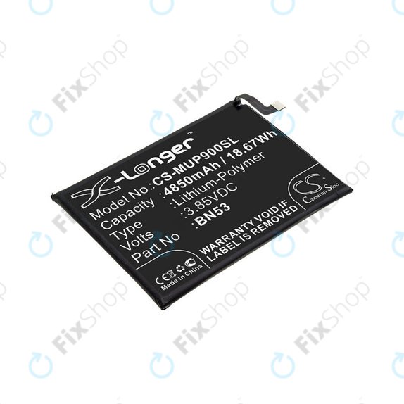 Baterija za Xiaomi Redmi Note 9 Pro, 4850mAh, Li-Pol, 3.85 V, BN53, HQ