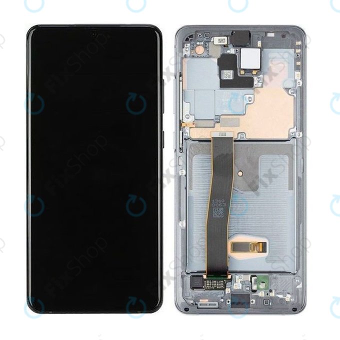 Samsung Galaxy S20 Ultra G988F - LCD zaslon + steklo na dotik + okvir + sprednja kamera (Cosmic Grey) - GH82-22271B, GH82-22327B Genuine Service Pack