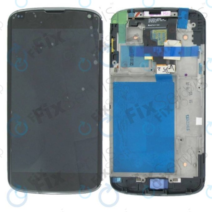 LG Nexus 4 E960 - LCD zaslon + steklo na dotik + okvir (Black) TFT