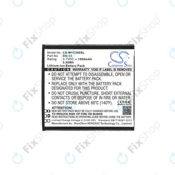 Baterija za MyPhone Funky, 1500mAh, Li-Ion, 3.7V, BM-03, HQ