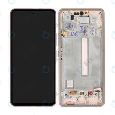 Samsung Galaxy A53 5G A536B - LCD zaslon + steklo na dotik + okvir (Awesome Peach) - GH82-28024D, GH82-28025D Genuine Service Pack