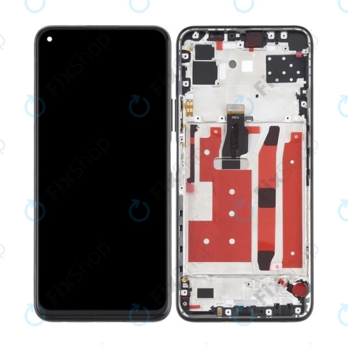 Huawei P40 Lite 5G - LCD zaslon + steklo na dotik + okvir (Midnight Black) TFT
