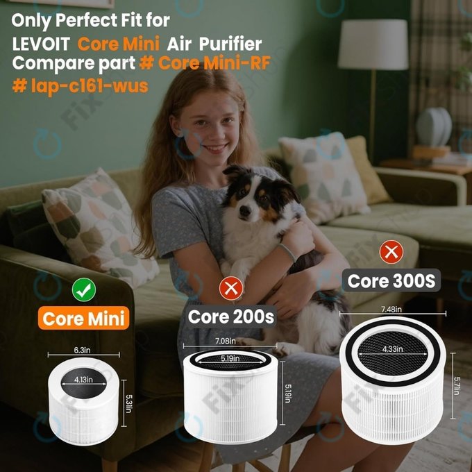 Levoit Core Mini - HEPA filter 3v1 (Aktivno oglje) (2 kosa)