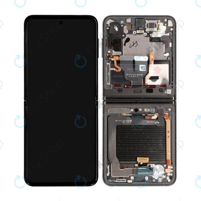 Samsung Galaxy Z Flip 3 F711B - LCD zaslon + steklo na dotik + okvir (Phantom Black) - GH82-26273A, GH82-27243A, GH82-27244A Genuine Service Pack