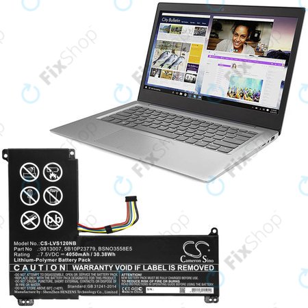 Baterija za Lenovo IdeaPad 120S, 4050mAh, Li-Pol, 7.5V, 0813007, HQ