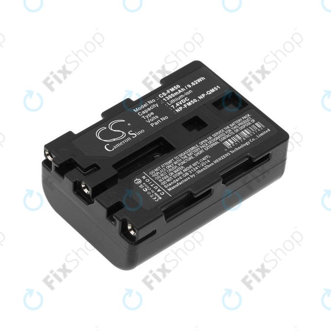 Baterija za Sony CCD-TR108, Cyber-shot DSC-S50, 1300mAh, Li-Ion, 7.4V, NP-QM51, HQ