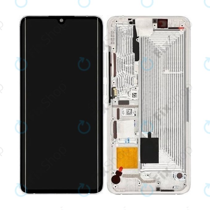 Xiaomi Mi Note 10, Mi Note 10 Pro - LCD zaslon + steklo na dotik + okvir (Glacier White) - 56000200F400 Genuine Service Pack