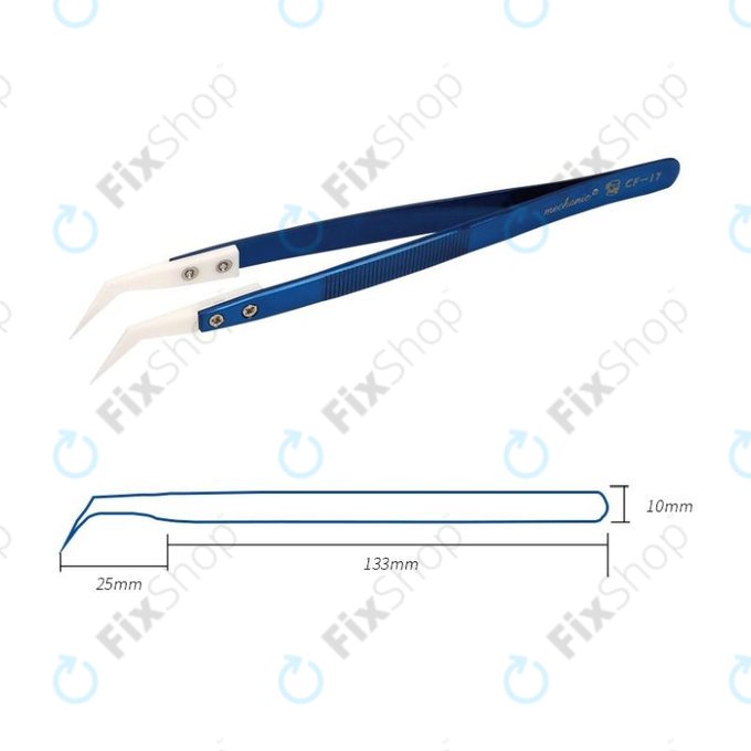 Mechanic CF-17 - Keramična pinceta, odporna na vročino, z upognjeno konico