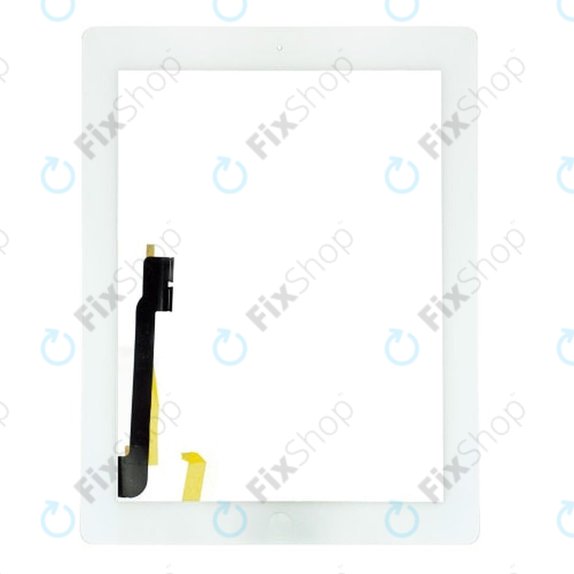 Apple iPad 3, iPad 4 - Steklo na dotik + gumb Domov (White)