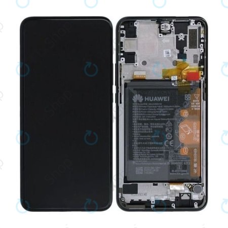 Huawei P Smart Z, Y9 Prime (2019) - LCD zaslon + steklo na dotik + okvir + baterija (Midnight Black) - 02352RRF Genuine Service Pack