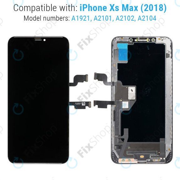 Zaslon Hard OLED za iPhone XS Max, Steklo na dotik z okvirjem, FixPremium