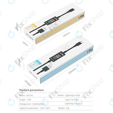 AV-Line - polnilni kabel za pametno zaznavanje (USB-C - USB-C)