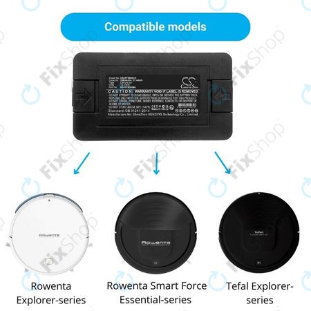 Rowenta Explorer-series, Smart Force Essential-series, Tefal Explorer-series - Baterija RS-RT900866 Li-Ion 14.4V 2600mAh HQ