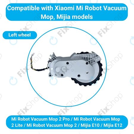 Xiaomi Mijia E10, E12, Mi Robot Vacuum Mop 2 Lite, 2 Pro - Kolo z Motorjem (Levo) (Bela)