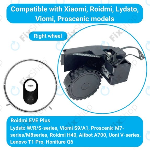 Roidmi EVE Plus - Kolo z Motorjem (Desno) (Črna)