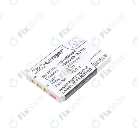 Baterija za Nokia 7250i, 6610, 6585, 6560, 6200, 6220, 1000mAh, Li-Ion, 3.7V, BLD-3, HQ