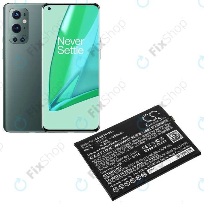 Baterija za OnePlus 9 Pro LE2121 LE2125, 2200mAh, Li-Pol, 7.4 V, BLP827, HQ