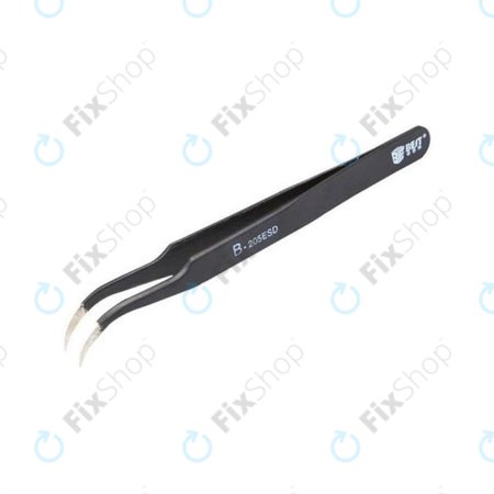 Best B-205ESD - ESD kovinska pinceta z upognjeno konico (117mm)