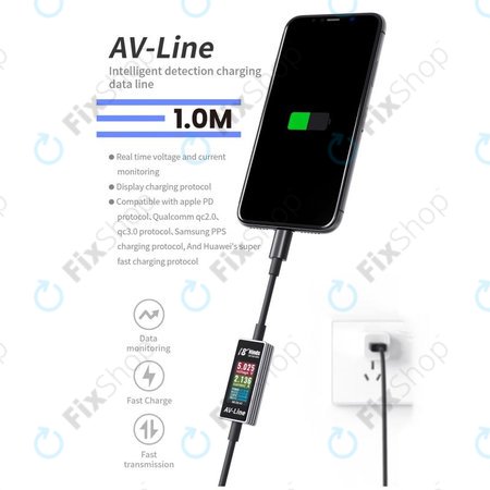AV-Line - polnilni kabel za pametno zaznavanje (USB-C - USB-C)