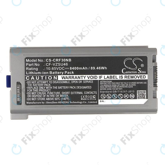 Baterija za Panasonic Toughbook CF-30, 31, 53, 8400mAh, Li-Ion, 10.65V, CF-VZSU46, HQ