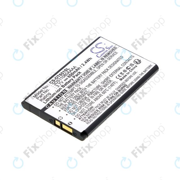 Baterija za Alcatel Lollipops, 650mAh, Li-Ion, 3.7V, 3DS11080AAAA, HQ