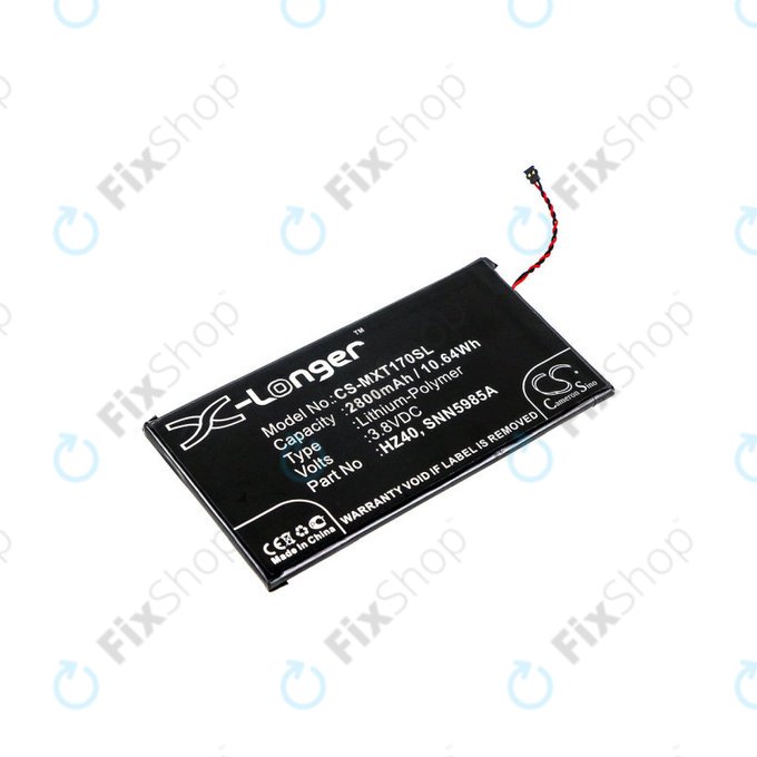 Baterija za Motorola Moto Z2 Play XT1710-09, 2800mAh, Li-Pol, 3.8 V, HZ40, HQ