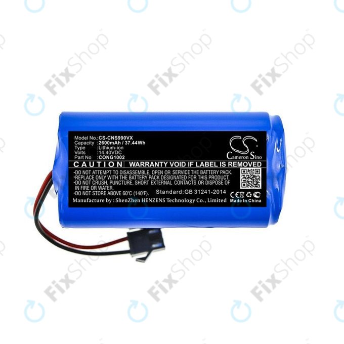 Cecotec Conga 900, 1000, 2000, 5000-series, Excellence 990, Mamibot ExVac 600, 800-series, Neatsvor X500 - Baterija CONG1002 Li-Ion 14.4V 2600mAh HQ