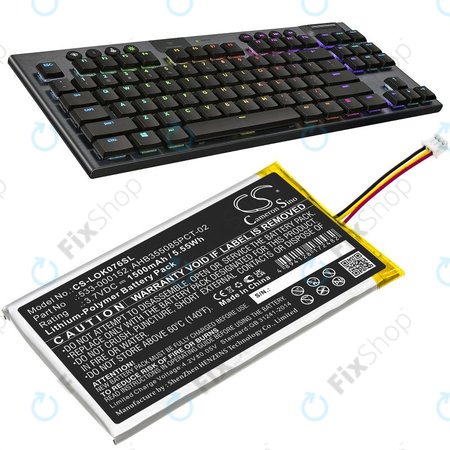 Baterija za Logitech G913, G913 TKL, G915, G915TKL, 1500mAh, Li-Pol, 3.7V, 533-000152, HQ