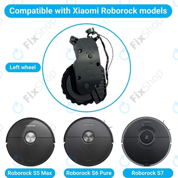 Xiaomi Roborock S5 Max, S6 Pure, S7 - kolo z Motorjem (Levo) (Črna)