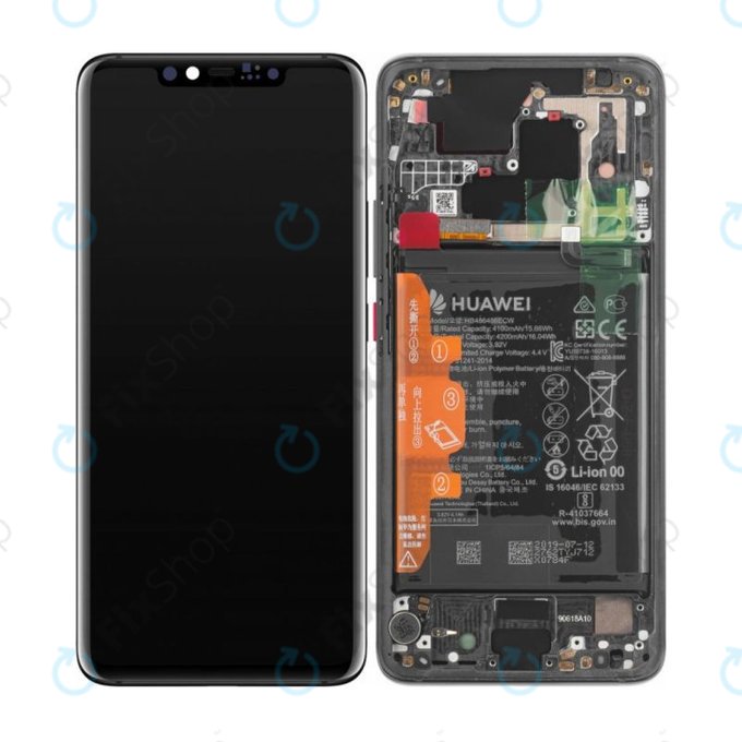 Huawei Mate 20 Pro - LCD zaslon + steklo na dotik + okvir + baterija (Black) - 02352FRL Genuine Service Pack