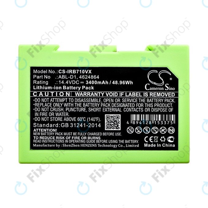 iRobot Roomba e-series, i-series - Baterija ABL-D1, 4624864, ABL-D2 Li-Ion 14.4V 3400mAh HQ