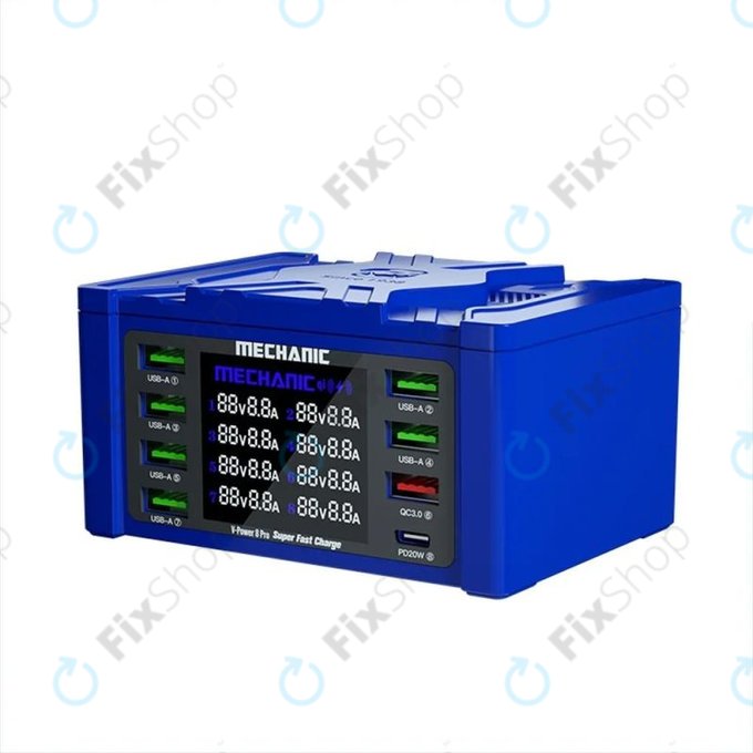 Mechanic V-Power 8 Pro - Servisna USB polnilna postaja z USB-C, USB 3.0