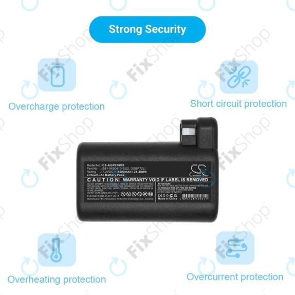 AEG RX-series, Electrolux E, P-series - Baterija S91-0400410-SU2, OSBP72LI, OSBP72LI25 Li-Ion 7.2V 3400mAh HQ