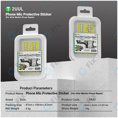 Zaščitne nalepke za mikrofon telefona, 2UUL DA32, 500 kos/pakiranje