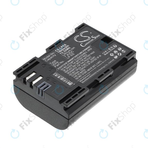 Baterija za Canon EOS 60D, 5D Mk II, 7D, 1800mAh, Li-Ion, 7.4V, LP-E6, HQ