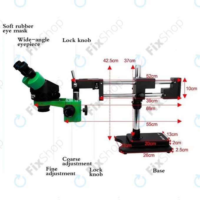 Relife RL M3T-STL2 - Trinokularni stereo mikroskop (zelen)