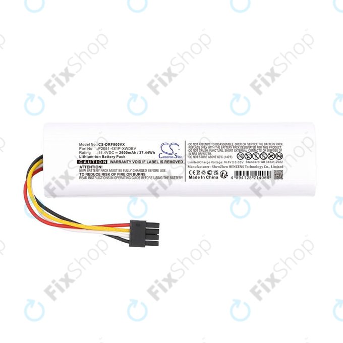 Baterija za Dreame D9 Plus, F9 Pro, 2600mAh, Li-Ion, 14.4V, P2051-4S1P-XWDEV, HQ