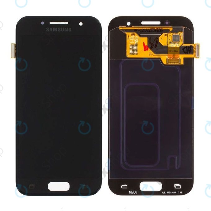Samsung Galaxy A3 A320F (2017) - LCD zaslon + steklo na dotik (Black Sky) - GH97-19732A, GH97-19753A Genuine Service Pack