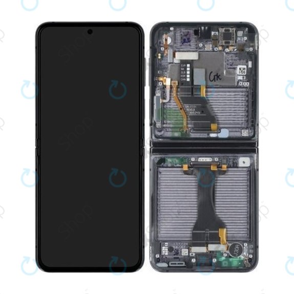 Samsung Galaxy Z Flip 5 F731B - LCD zaslon + steklo na dotik + okvir (Graphite) OLED