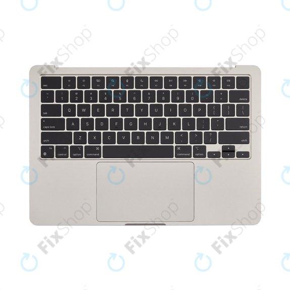 Zgornji okvir tipkovnice za MacBook Air 13", A3113 (2024), US tipkovnico in baterijo, Starlight, 661-40229, Genuine Apple