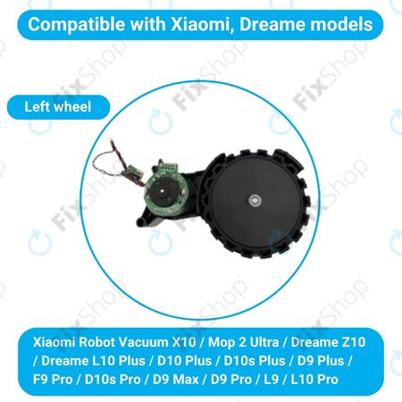 Xiaomi Robot Vacuum X10, Dreame Z10 Pro, L10 Plus, D10 Plus - Kolo z Motorjem (Levo) (Črna)