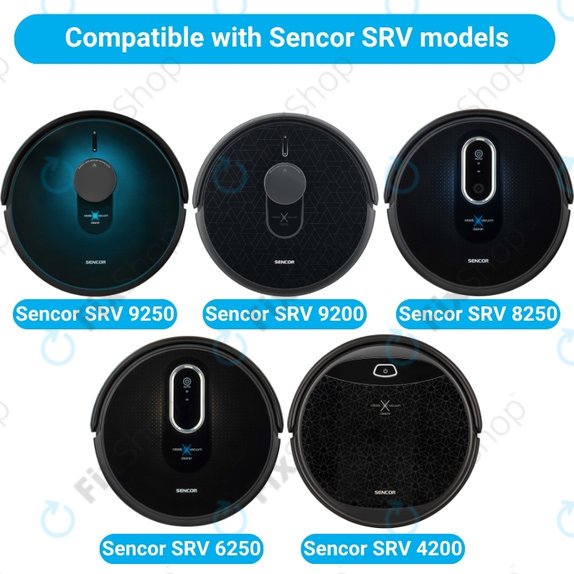 Komplet nadomestnih delov za Sencor SRV9250, 9200, 8250, 6250, 4200 (1x Glavna krtača, 2x Filter, 2x Stranska krtača)