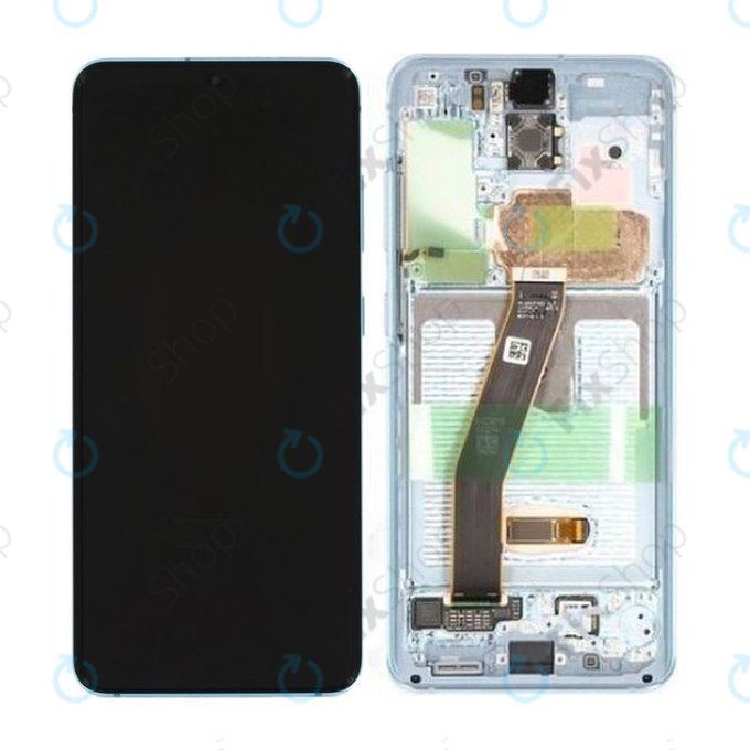 Samsung Galaxy S20 G980F - LCD zaslon + steklo na dotik + okvir (Cloud Blue) - GH82-22123D, GH82-22131D Genuine Service Pack