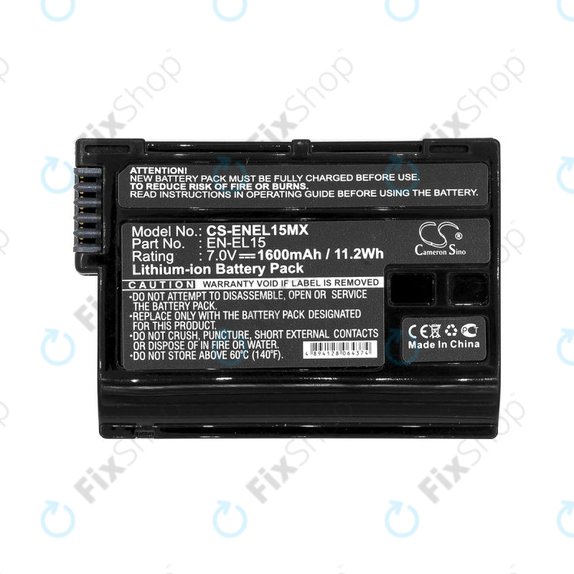 Baterija za Nikon Coolpix D7000, 1600mAh, Li-Ion, 7V, EN-EL15, HQ