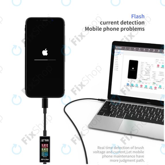 AV-Line - polnilni kabel za pametno zaznavanje (Lightning - USB-C)