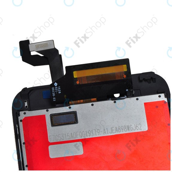 Zaslon za iPhone 6S, Black, Steklo na dotik z okvirjem