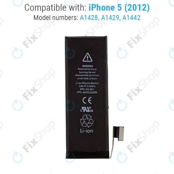 Baterija za iPhone 5, 1440mAh