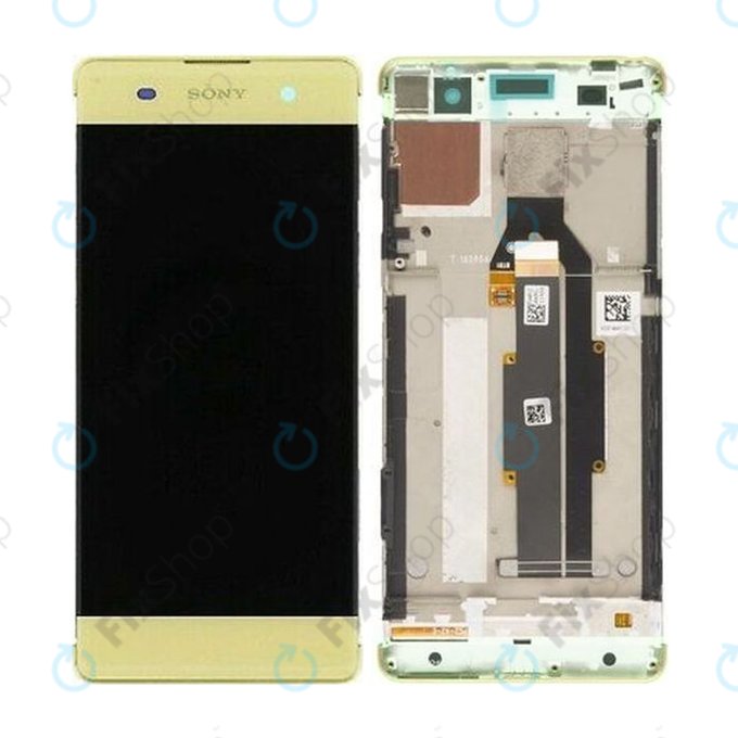 Sony Xperia XA F3111 - LCD zaslon + steklo na dotik + okvir (Lime Gold) - 78PA3100020, 78PA3100070 Genuine Service Pack