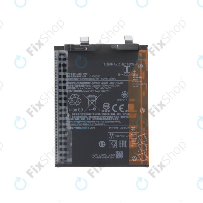 Baterija za Xiaomi 13T 2306EPN60G, Redmi Note 13 Pro 4G 23117RA68G 2312FPCA6G, 5000mAh, BM5T, Genuine Service Pack